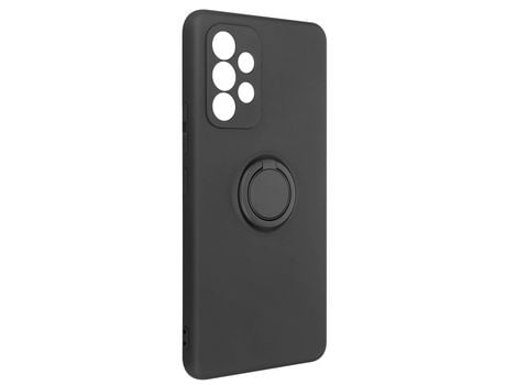 Funda Silicona para Samsung Galaxy A53 5G Tacto Suave Anillo Soporte Negro