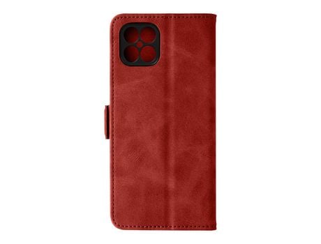 Funda de cartera para Honor X8 con doble función de lengüeta magnética, rojo