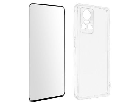 Funda Realme GT Neo 3 y G82 suave en gel de silicona Cristal templado 9H Negro