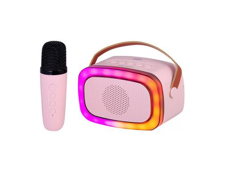 Altavoz Karaoke Portatil Bluetooth KLACK BT-K8, Sonido y diversión Rosa