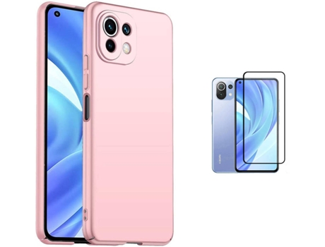 Kit Carcasa y Protector Xiaomi Mi 11 Lite 5G Full Cover Turtleshell Rosa