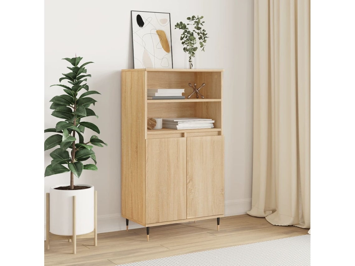 Aparador | Vitrina alta tipo buffet 60x36x110 cm Roble Derivatives Sonoma