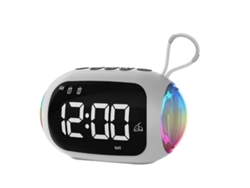 Despertador con radio FM y altavoces Bluetooth, subwoofer con luz de colores, B Chennnls