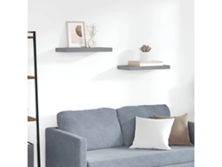 Estante Flotante De Pared | Estante Flotante | Estantería Pared Mdf Gris 50x23x3,8 Cm