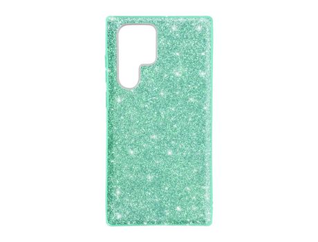 Funda para Samsung Galaxy S22 Ultra Purpurina Extraíble Silicona Semirrígida Verde