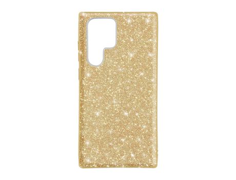 Funda para Samsung Galaxy S22 Ultra Purpurina Extraíble Silicona Semirrígida Dorado