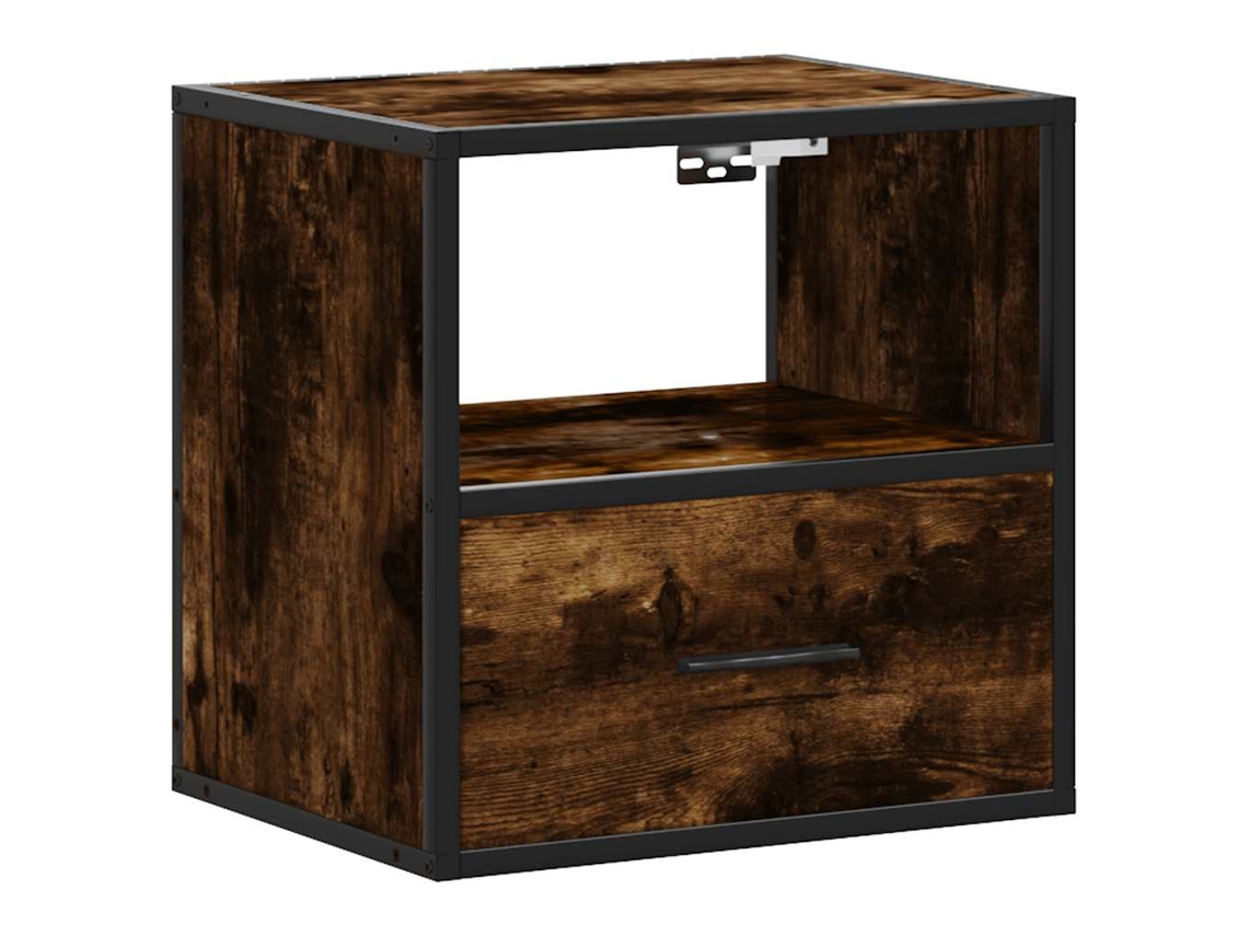Mesita de noche de pared en roble ahumado, MAISON EXCLUSIVE (40x31x39,5 cm)