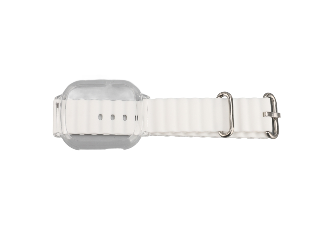 Correa De Silicona Para Apple Watch 4 Con Cubierta Transparente Ajustable Y Cierre Rápido Blanco.
