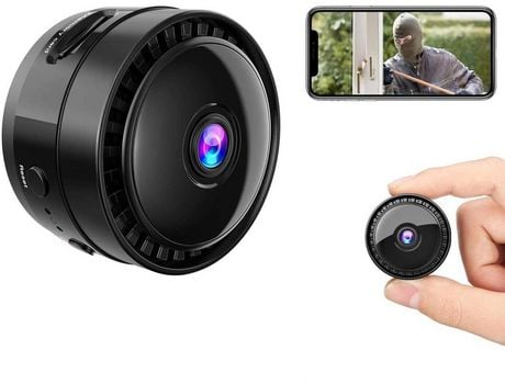 Mini cámara, cámara WiFi HD 1080P, pequeña cámara de vigilancia de seguridad para el hogar inalámbrica portátil, pequeña cámara oculta con visión n...