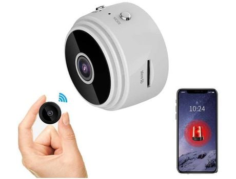 Mini cámara espía oculta Wifi HD 4K cámara portátil inalámbrica más pequeña con visión nocturna automática/alarma de detección de movimiento blanco...