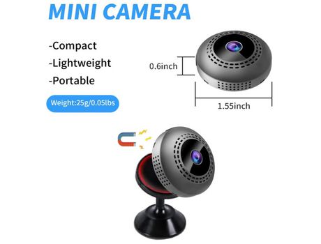 Mini cámara espía Wi-Fi cámara oculta inalámbrica 1080P cámara de seguridad de vigilancia pequeña portátil con aplicación de teléfono negro YIZHOOD...