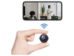 Mini cámara de seguridad espía Wifi Nanny Cam con aplicación 1080P HD detección de movimiento visión nocturna 32Gb tarjeta SD batería negro YIZHOOD