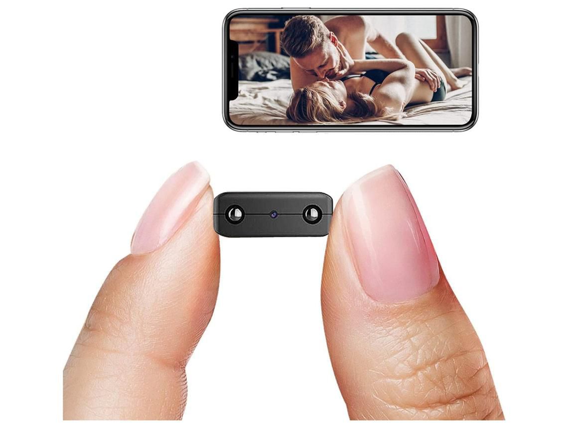 Mini cámara HD1080P cámara de vigilancia HD inalámbrica con visión nocturna detección de movimiento vista remota para seguridad 16G negro YIZHOOD