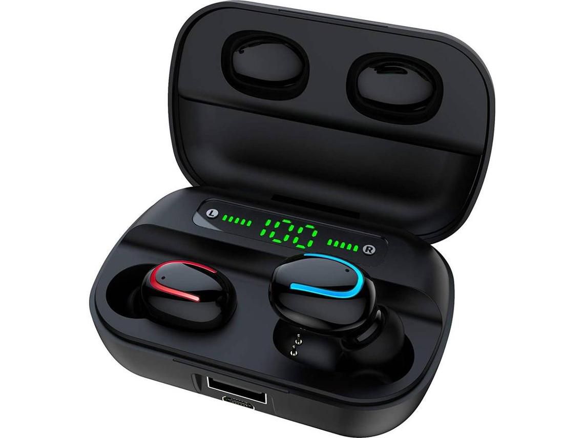 Auriculares inalámbricos: auriculares Bluetooth con estuche de carga, auriculares estéreo 3D Bluetooth 5.0, micrófono incorporado, IPX5 a pr YIZHOOD