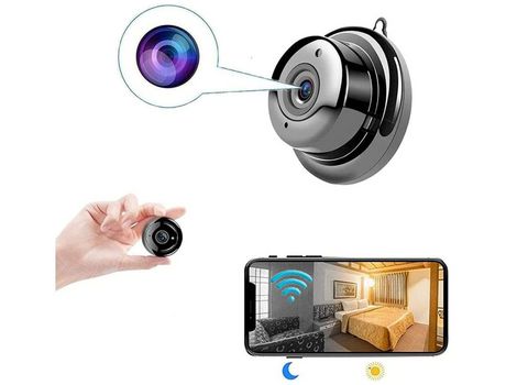 Mini cámara HD 1080P Wifi cámara oculta inalámbrica con visión nocturna audio bidireccional vista remota cámara de seguridad inteligente negro YIZH...