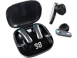 Auriculares inalámbricos, Auriculares Bluetooth 5.0 con estuche de carga, Auriculares manos libres con micrófono, Pantalla digital LED intel YIZHOOD
