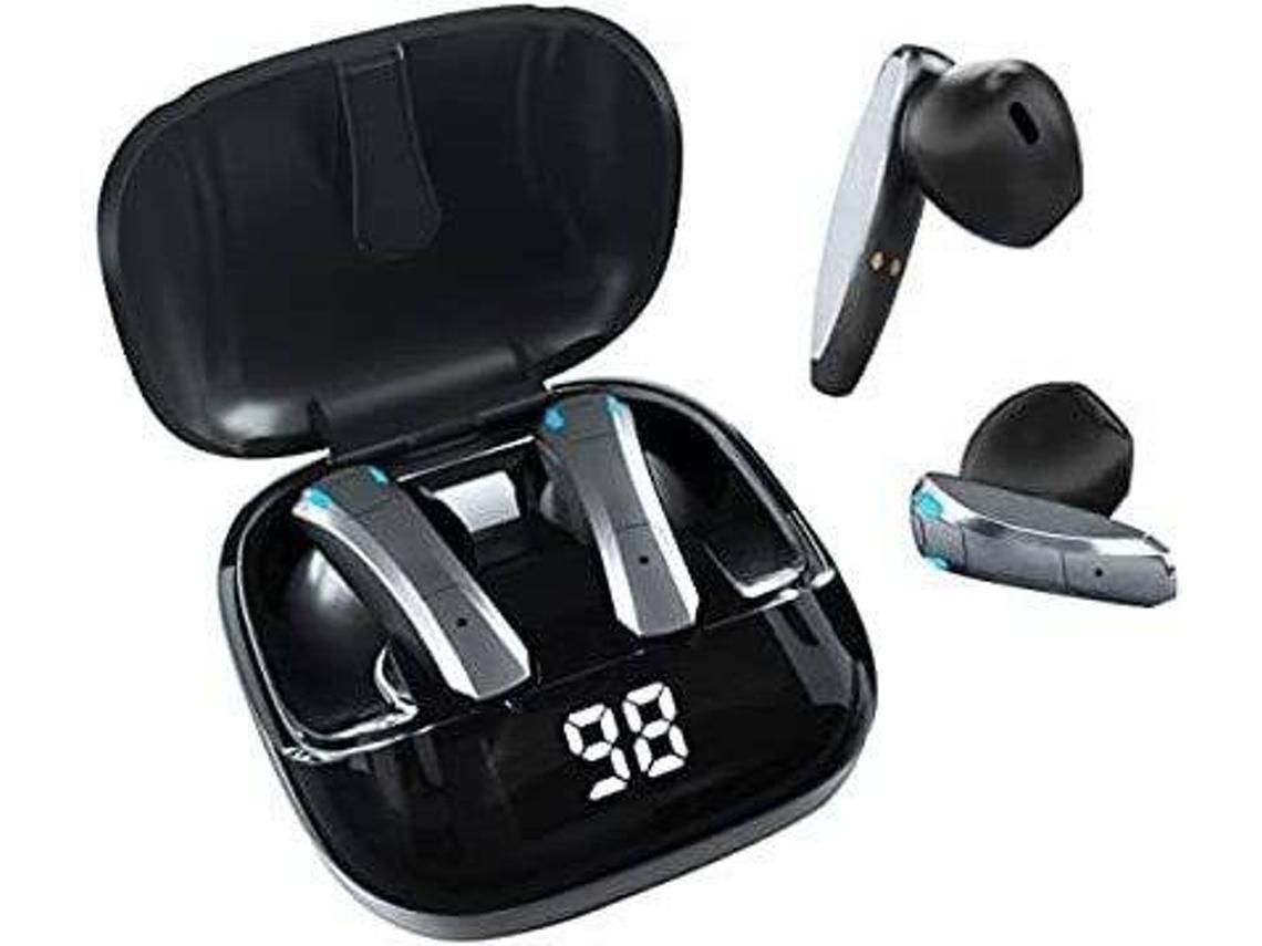 Auriculares inalámbricos, Auriculares Bluetooth 5.0 con estuche de carga, Auriculares manos libres con micrófono, Pantalla digital LED intel YIZHOOD