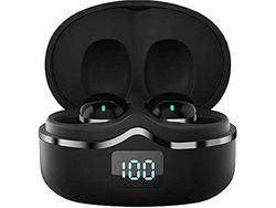 Auriculares Bluetooth con micrófono, Auriculares Bluetooth IPX5 a prueba de agua, Auriculares bajos, Auriculares estéreo en la oreja, Caja d YIZHOOD