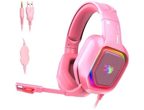 Auriculares para juegos Enkers A30 para Ps4 Ps5 Xbox One Pc auriculares con cable con micrófono con cancelación de ruido luz Rgb F YIZHOOD