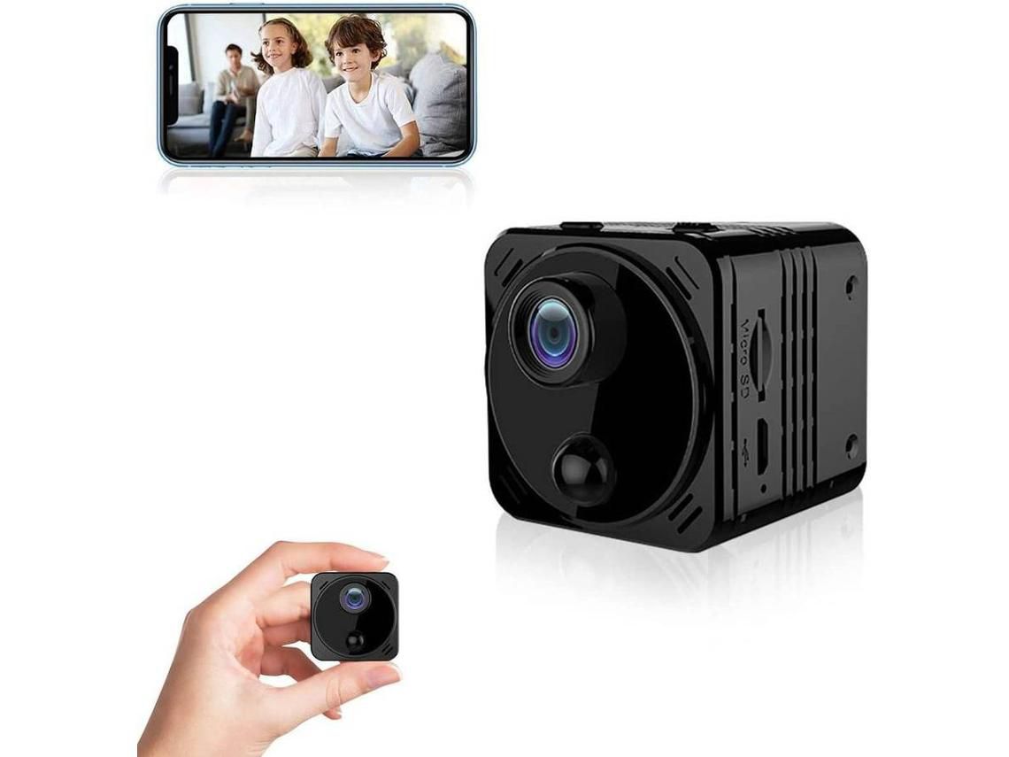 Mini cámara de seguridad con conexión Wifi, cámara para niñera de alta definición Real 1080P con función de detección de movimiento de visión nocturna, color negro YIZHOOD