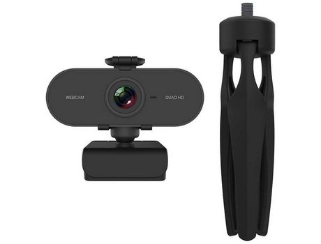 YIZHOOD Webcam 2K Full HD Cámara web con micrófono USB tapón cámara web cámara de vídeo para computadora PC Mac computadora mini cámara negro YIZHO...