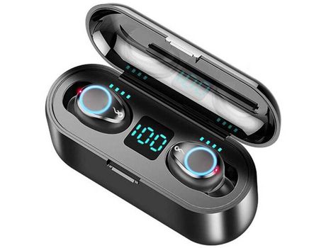 Auriculares inalámbricos F9 TWS Auriculares Bluetooth con toque inteligente 5.0 Auriculares intrauditivos inalámbricos con energía móvil de YIZHOOD...