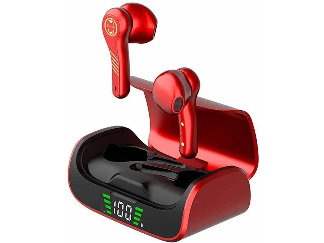 Marvel Semi-in-Ear Auriculares, TWS True Auriculares inalámbricos, Auriculares estéreo Bluetooth 5.0 de 360 ​​ Pantalla LED Digital Heavy B YIZHOOD