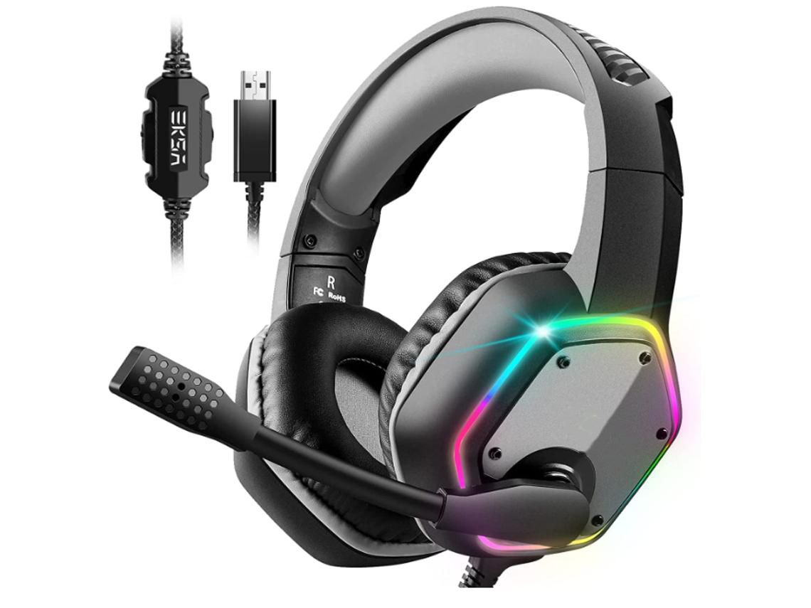 Los auriculares del ordenador con las auriculares del juego de la cancelación de ruido del Mic/del micrófono ató con alambre las auriculares del zócalo YIZHOOD