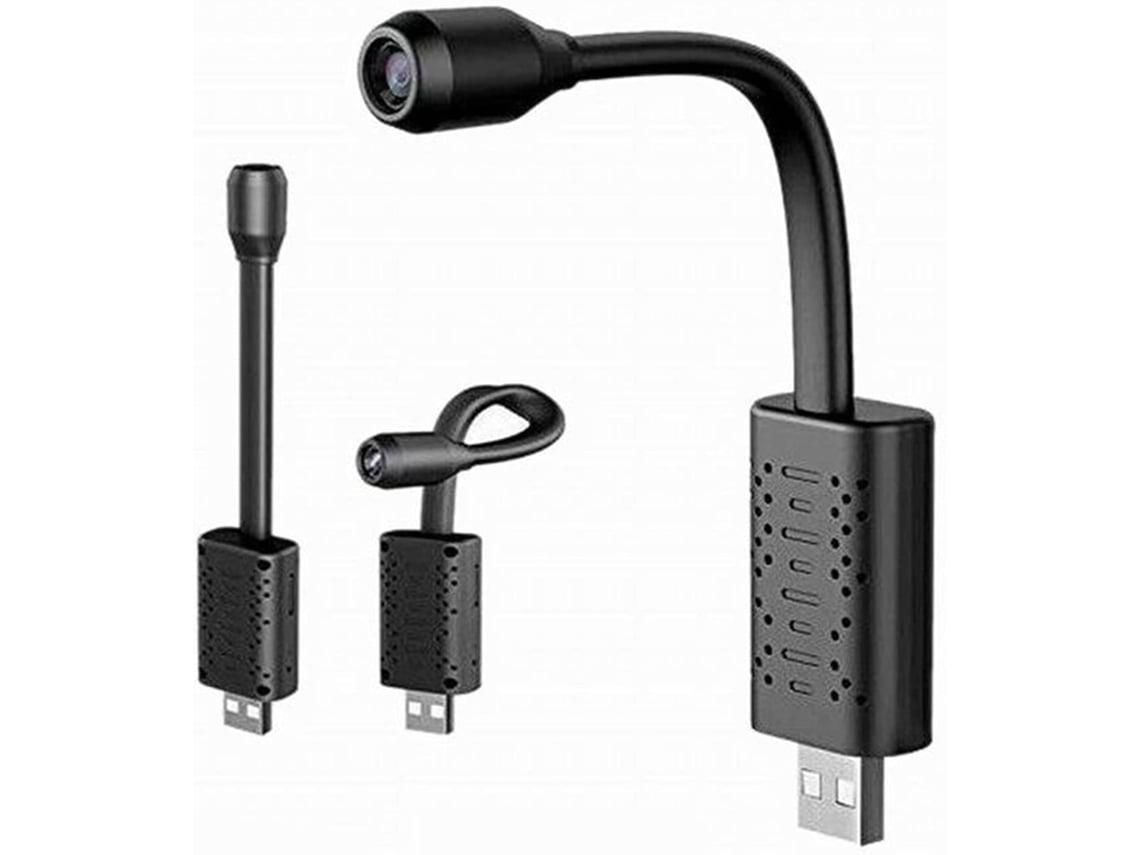 Mini cámara espía oculta 1080P cámara de seguridad para el hogar con enchufe USB con visión nocturna y detección de movimientoNegro YIZHOOD
