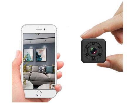 Mini cámara HD 1080P pequeña cámara Wifi cámara nocturna niñera con carcasa impermeable grabadora de vídeo para interiores/exteriores con audioNegr...