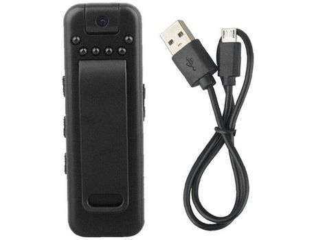 Grabadora de vídeo giratoria 1080P con mini cuerpo de cámara portátil con función de grabación y edición de visión nocturna 32 GB negro YIZHOOD