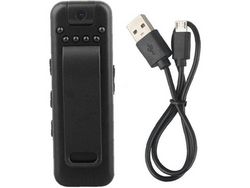 Grabadora de vídeo giratoria 1080P con mini cuerpo de cámara portátil con función de grabación y edición de visión nocturna-16Gbnegro YIZHOOD