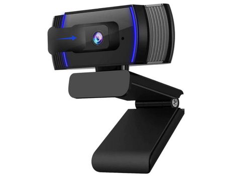 Cámara web con control de software Micrófono estéreo y cubierta de privacidad Cámara web USB con enfoque automático Compatible con Fhd 1K Negro YIZ...