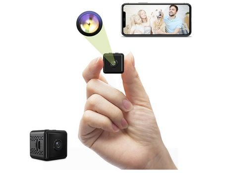Mini cámara espía Cámaras de vídeo inalámbricas Aplicación profesional Wifi Cámara niñera Usuarios Cámaras HD Vídeo HD 1080P Negro YIZHOOD