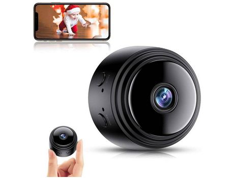 Mini cámara espía, cámaras espía ocultas inalámbricas de vigilancia WiFi Full HD 4K con visión nocturna y detección de movimiento (negro) YIZHOOD...