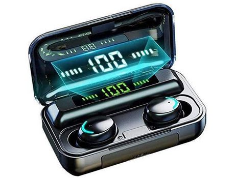 Auriculares inalámbricos verdaderos con Bluetooth 5.0 a prueba de agua, tiempo de reproducción cíclico de 30 horas, auriculares TWS con estu YIZHOO...