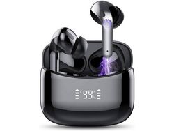 Auricular Bluetooth, reproducción de 35 horas con estuche para auriculares, reducción de ruido CVC 8.0, IPX7 resistente al agua, auriculares YIZHOOD