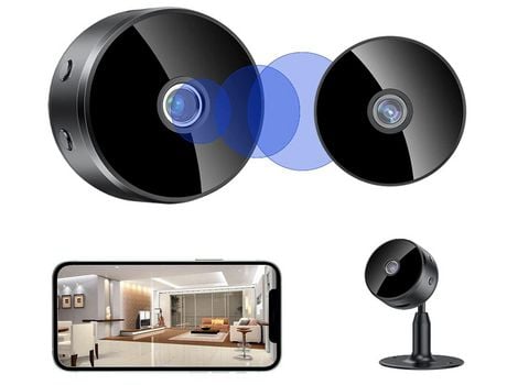 Cámara Wifi para Interiores Cámara Inteligente HD con Visión Nocturna y Detección de Movimiento Mini Cámara Inalámbrica para Mascotas/Oficina Negra...
