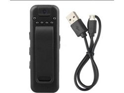 Mini grabadora de vídeo con cámara corporal giratoria 1080P con clip trasero de visión nocturna Rendimiento confiable 32GbNegro YIZHOOD