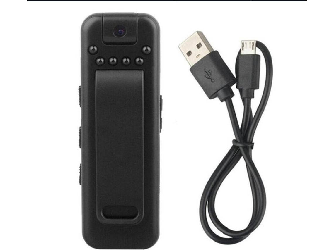 Mini grabadora de vídeo con cámara corporal giratoria 1080P con clip trasero de visión nocturna Rendimiento confiable 32GbNegro YIZHOOD