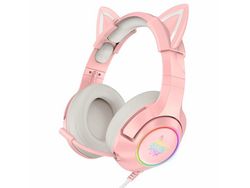 Auriculares Gaming con Orejas de Gato Desmontables Compatibles con Celulares Pc Ps4 Ps5 Xbox One Retroiluminación Rgb y Micrófono Retráctil YIZHOOD