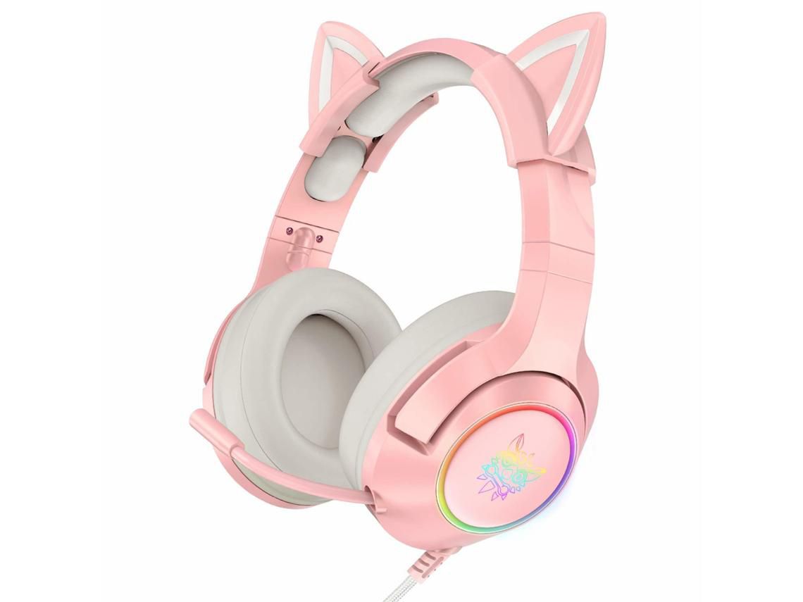 Auriculares Gaming con Orejas de Gato Desmontables Compatibles con Celulares Pc Ps4 Ps5 Xbox One Retroiluminación Rgb y Micrófono Retráctil YIZHOOD