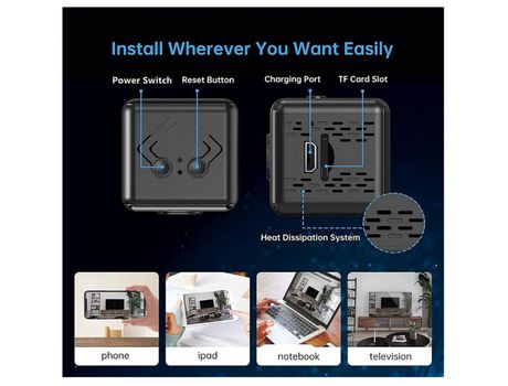 Mini cámara Cámaras de vídeo inalámbricas Aplicación profesional Wifi Cámara niñera Usuarios Cámaras HD Vídeo 4K HD Blanco YIZHOOD