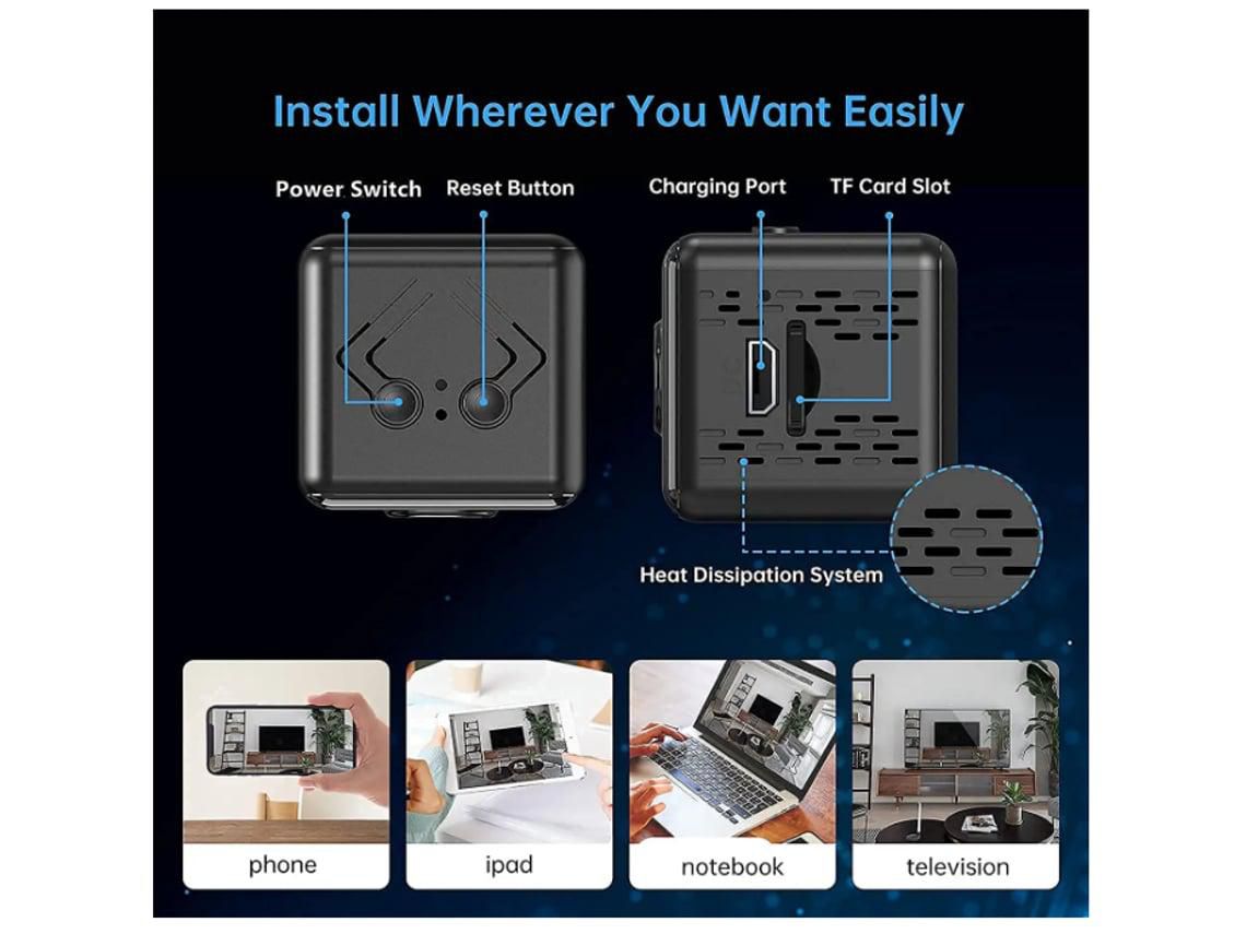 Mini cámara Cámaras de vídeo inalámbricas Aplicación profesional Wifi Cámara niñera Usuarios Cámaras HD Vídeo 4K HD Blanco YIZHOOD