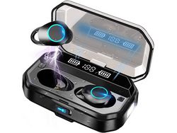 Auriculares inalámbricos Auriculares Bluetooth 5.0 con antorcha LED, IPX7 Auriculares deportivos impermeables con micrófono / 120 horas / HD YIZHOOD