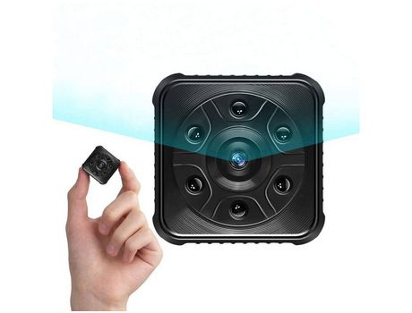 Cámara espía, mini cámara, cámara de vigilancia WiFi inalámbrica HD 1080P con visión nocturna y detección de movimiento (negro) YIZHOOD