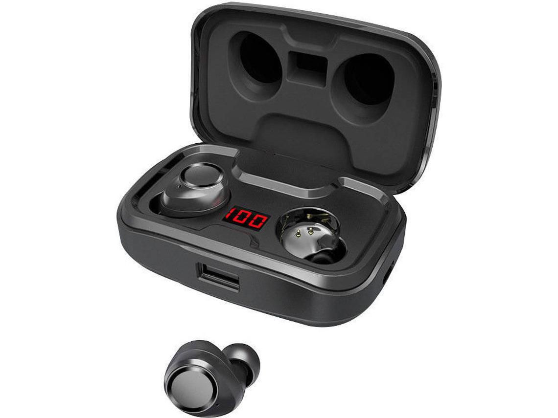Auricular Bluetooth, Auriculares inalámbricos Bluetooth Reproducción de 105 horas con micrófono estéreo de alta fidelidad, Estuche de carga YIZHOOD