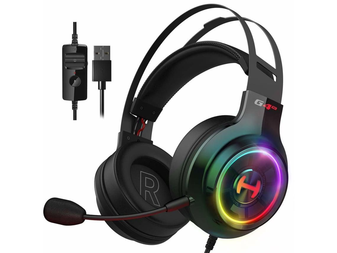 Auriculares para videojuegos G4 Te para Pc, Ps4, sonido envolvente 7,1, auriculares USB sobre la oreja con micrófono con cancelación de ruido para ordenador portátil Mac YIZHOOD