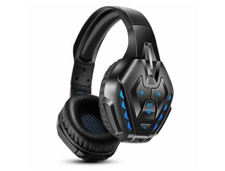 Auriculares inalámbricos Bluetooth para juegos Auriculares estéreo Cable de 3,5 mm con cable para Ps4 Xbox One Pc Nintendo Switch Azul YIZHOOD