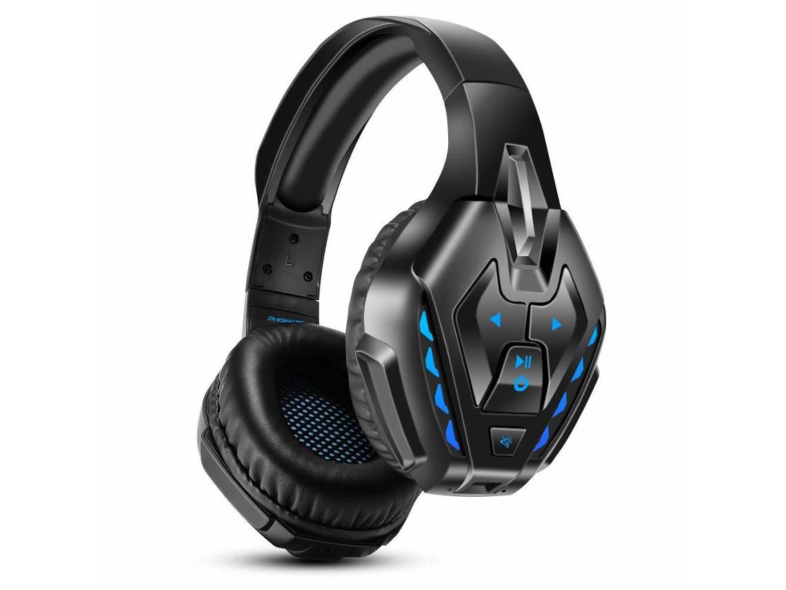 Auriculares inalámbricos Bluetooth para juegos Auriculares estéreo Cable de 3,5 mm con cable para Ps4 Xbox One Pc Nintendo Switch Azul YIZHOOD
